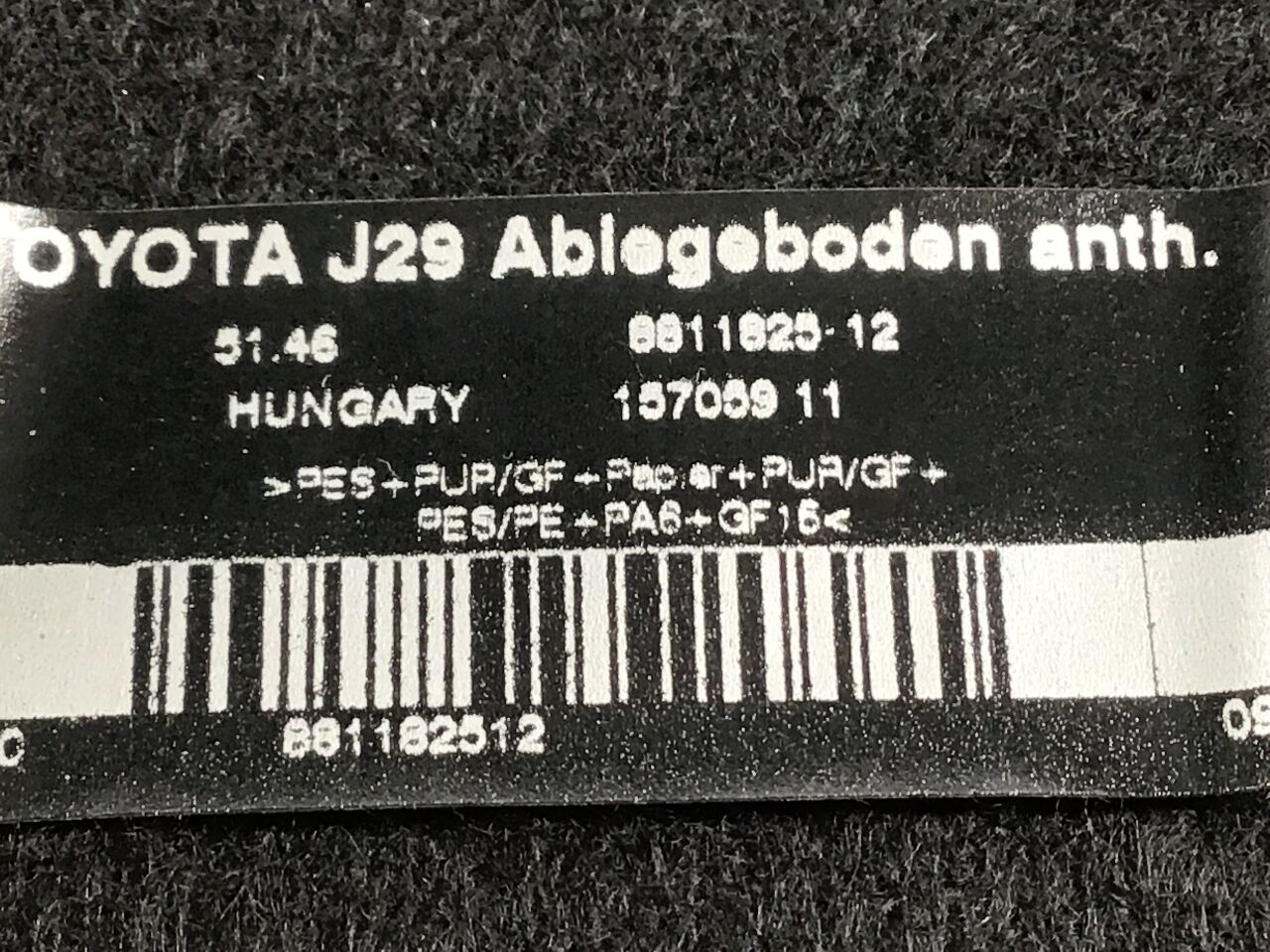 Hutablage TOYOTA Supra (DB) 3.0 GR  250 kW  340 PS (03.2019-> )