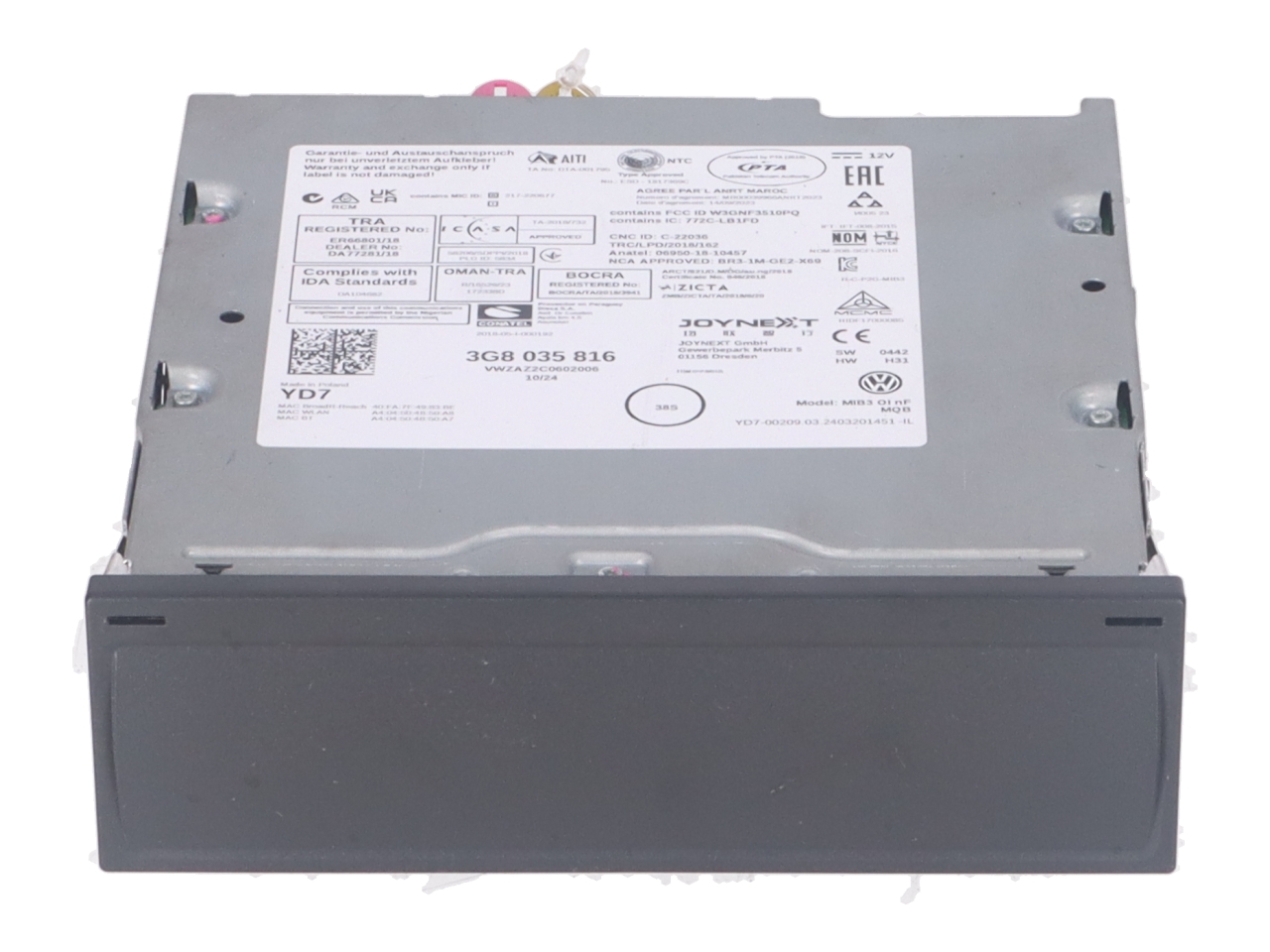 Headunit (Multimedia) VW T-Cross (C11) 1.0 TSI  85 kW  116 PS (12.2018-> )