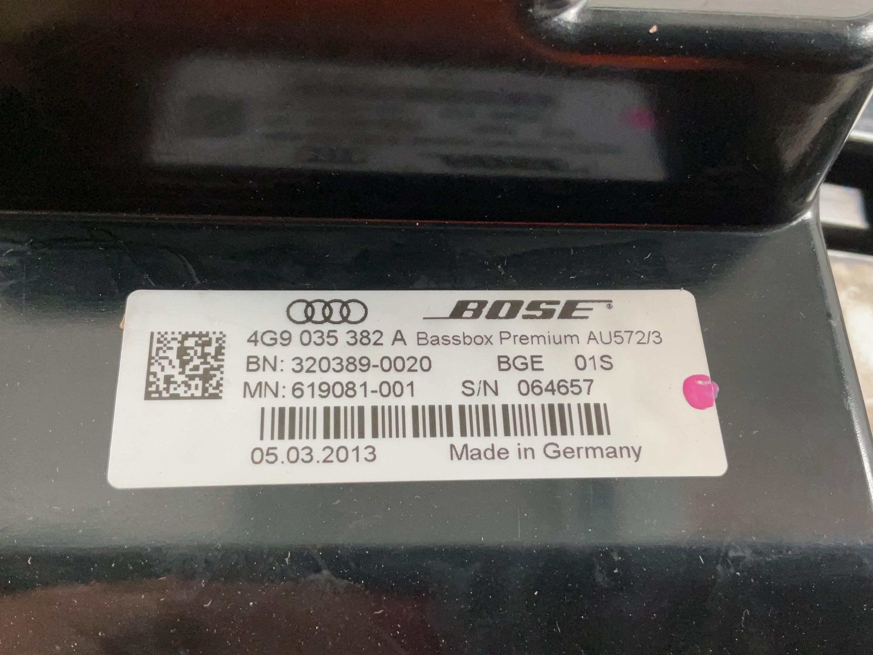 Loudspeaker system AUDI A7 Sportback (4G) 3.0 TDI quattro  180 kW  245 PS (10.2010-06.2016)