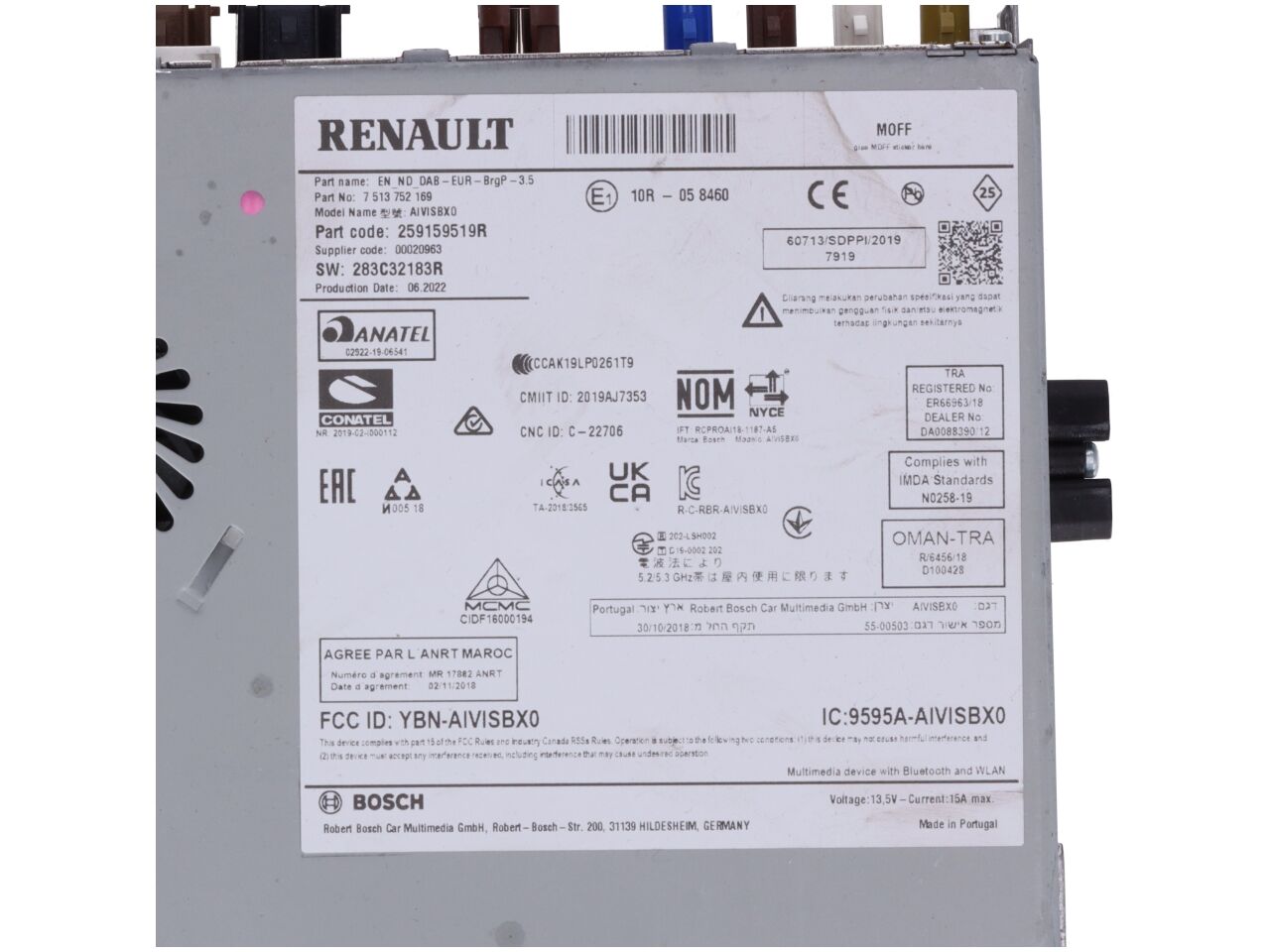 Radio RENAULT Captur II E-Tech 100  68 kW  92 PS (05.2020-> )