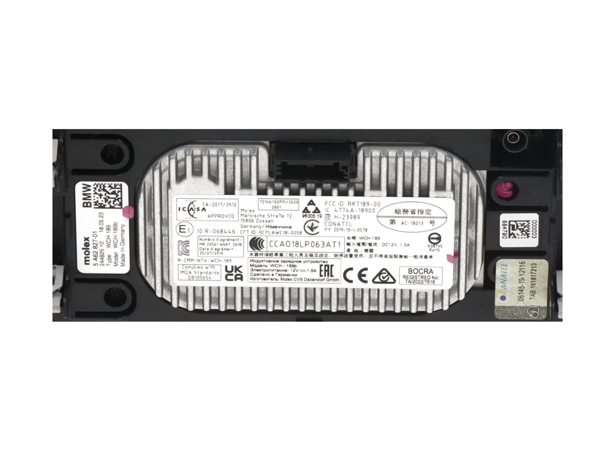 Wireless phone charger BMW 1er (F40) 118d  110 kW  150 PS (07.2019-> )
