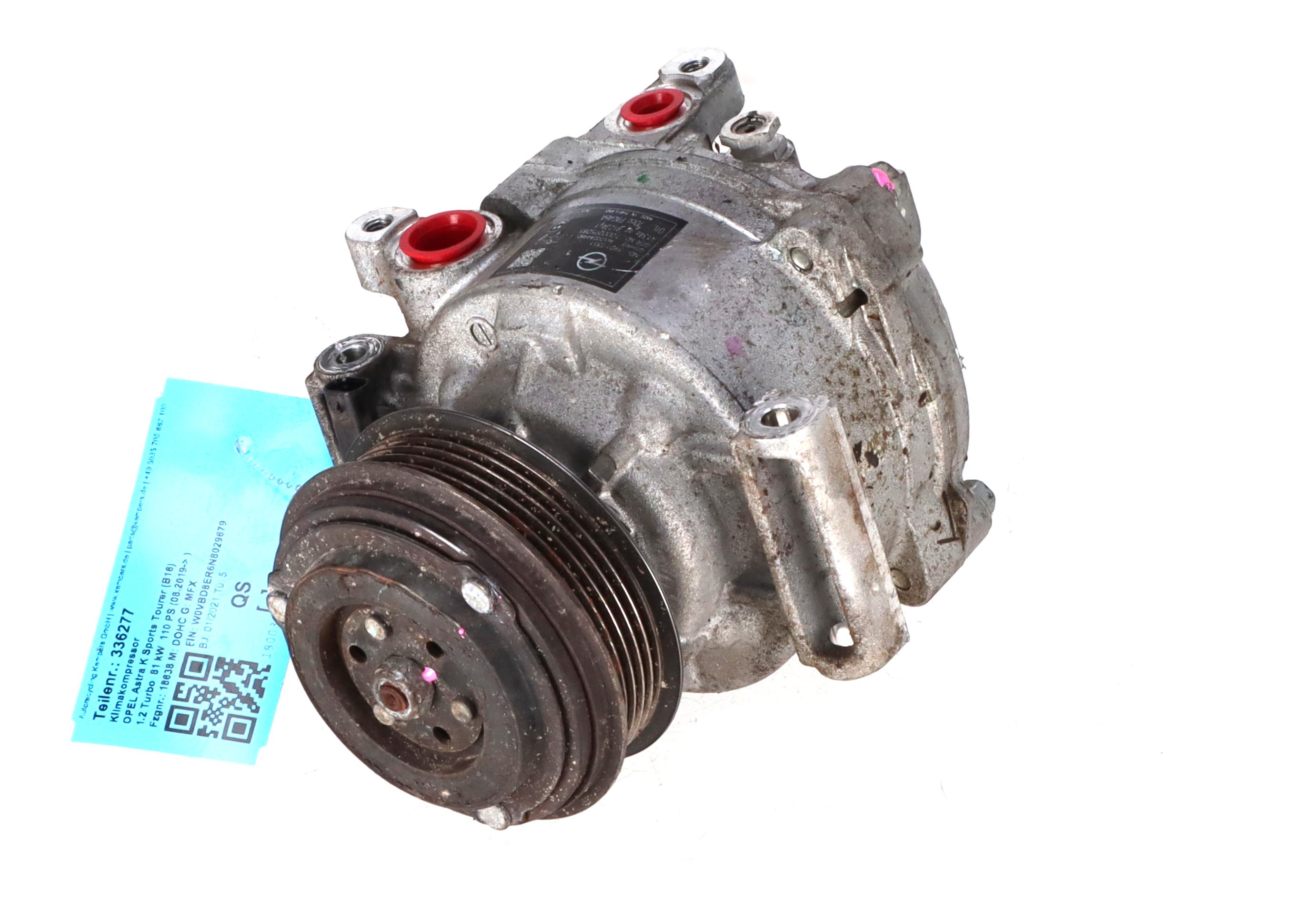 Air conditioning compressor OPEL Astra K Sports Tourer (B16) 1.2 Turbo  81 kW  110 PS (08.2019-> )