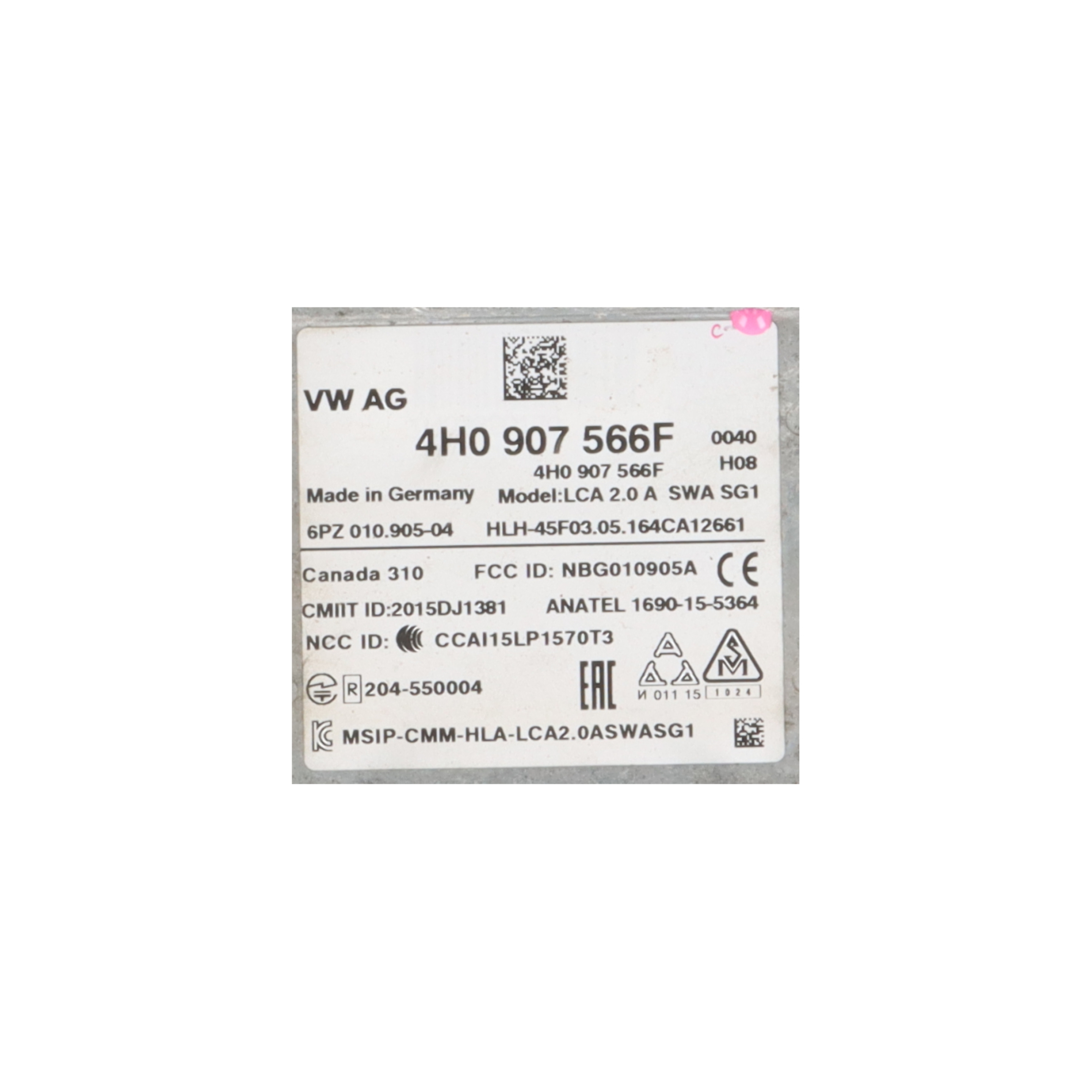 Capteur radar SWA Pare-chocs arrière droit AUDI A8 (4H) 3.0 TDI quattro  190 kW  258 PS (10.2013-01.2018)