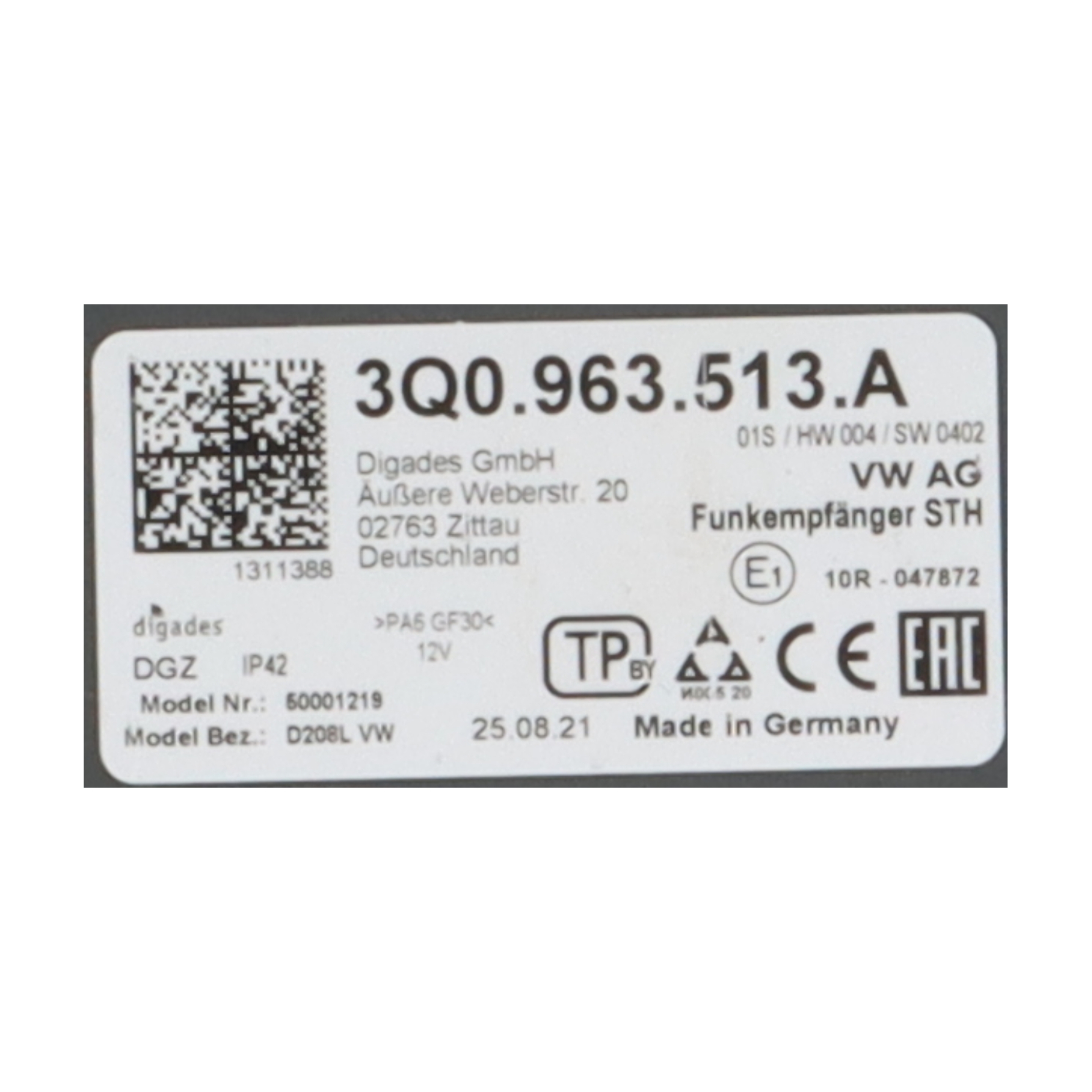 Computer Standkachel VW Tiguan Allspace (BW2) 2.0 TDI 4motion  147 kW  200 PS (06.2020-> )