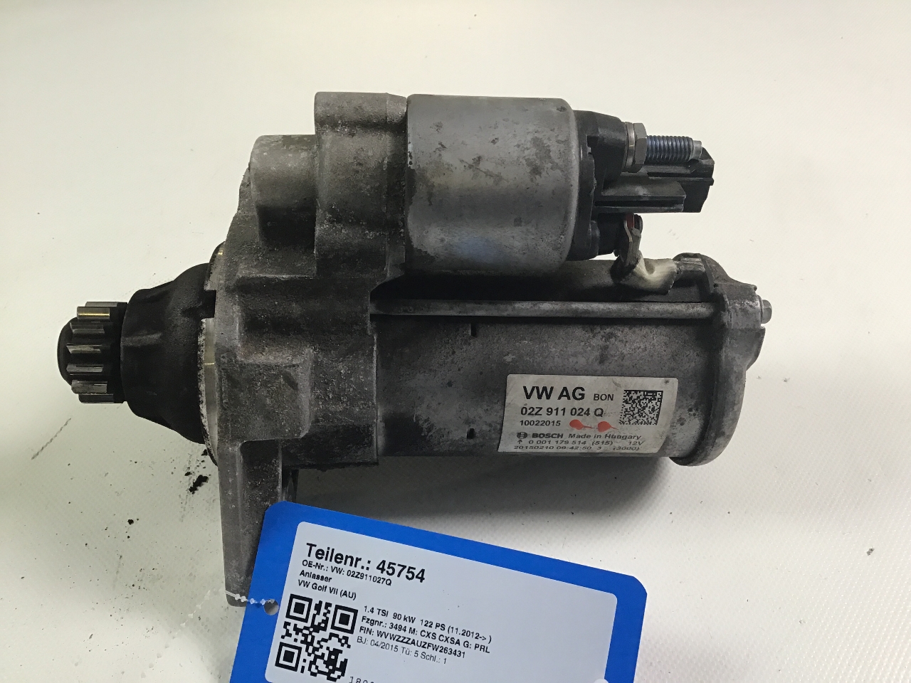 Anlasser VW Golf VII (5G) 1.4 TSI  90 kW  122 PS (11.2012-> )