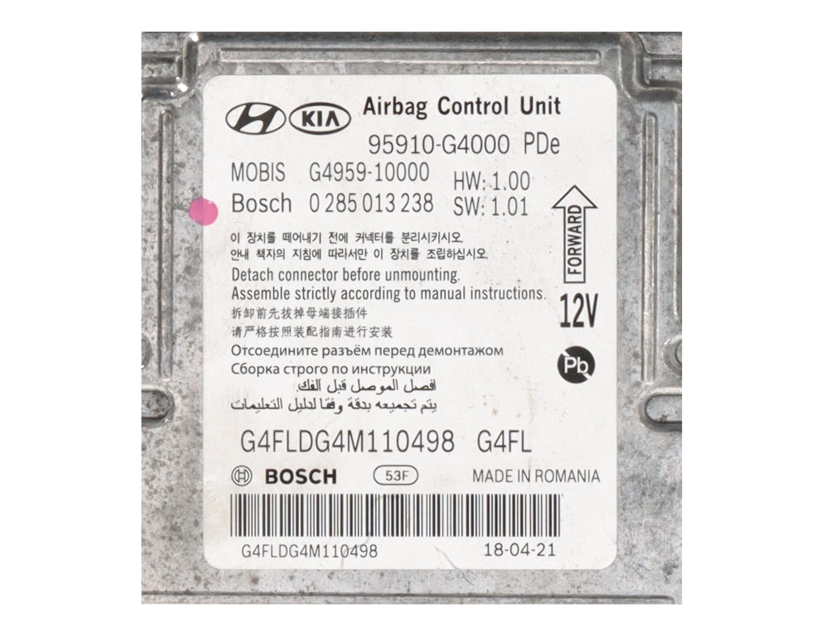 Control unit for Airbag HYUNDAI i30 III Fastback (PDE, PDEN) 1.4 T-GDI  103 kW  140 PS (06.2017-> )