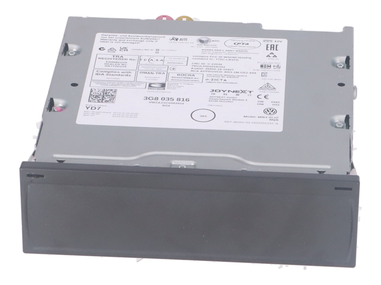 Jednostka główna (multimedia) VW T-Cross (C11) 1.0 TSI  85 kW  116 PS (12.2018-> )