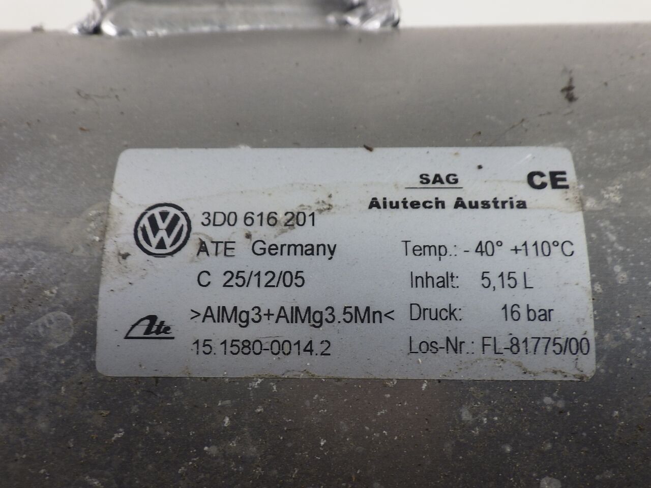 Accumulator VW Phaeton (3D) 3.0 V6 TDI 4motion  165 kW  224 PS (09.2004-05.2007)