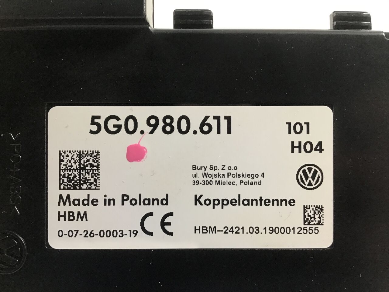 Antenna amplifier VW Passat B8 Variant (3G) 2.0 TDI  110 kW  150 PS (11.2014-> )