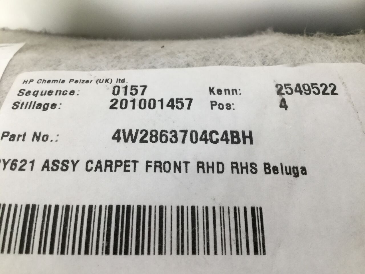Carpet BENTLEY Flying Spur (4W) 6.0  460 kW  626 PS (03.2013-> )