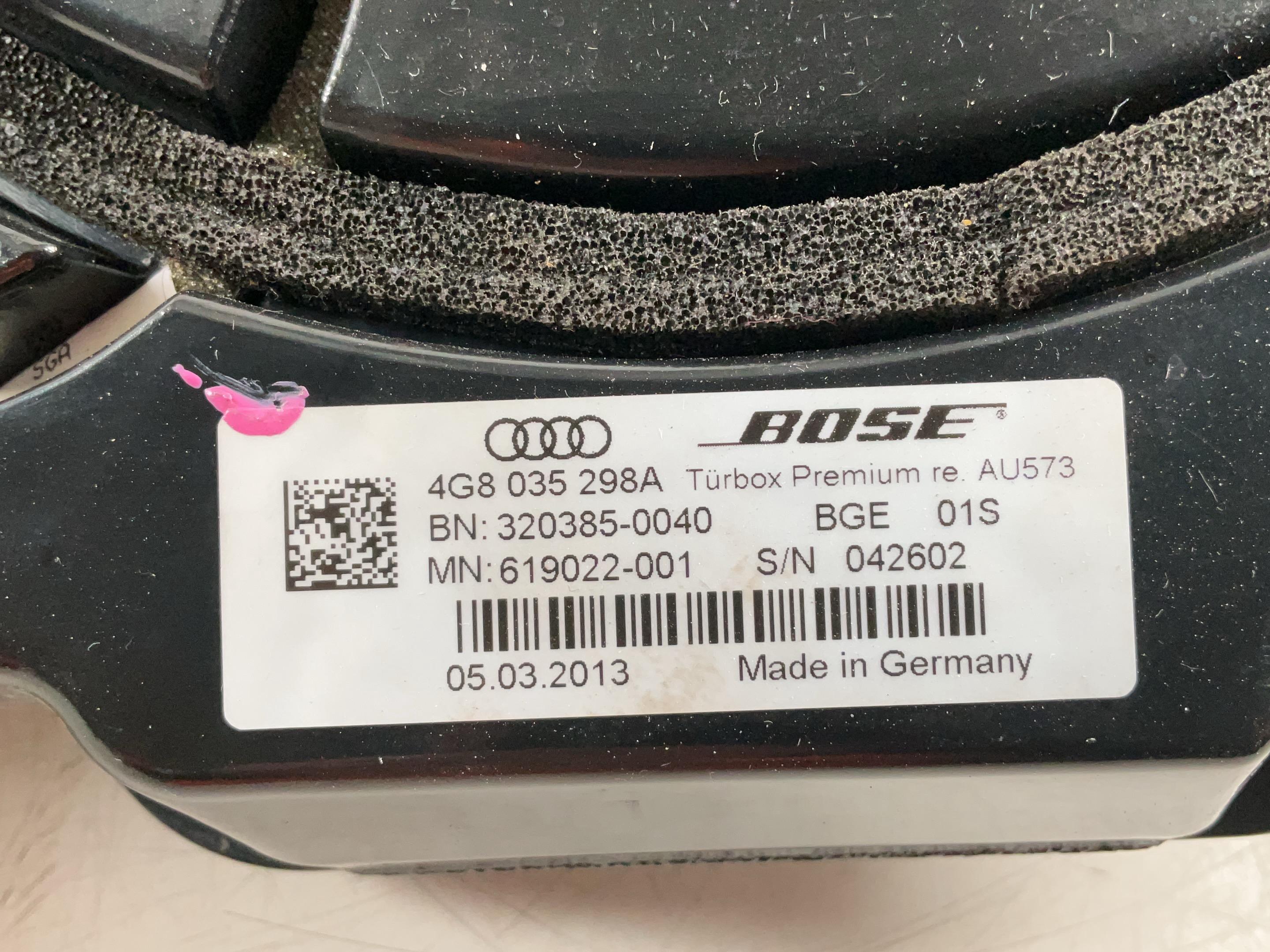 Loudspeaker system AUDI A7 Sportback (4G) 3.0 TDI quattro  180 kW  245 PS (10.2010-06.2016)