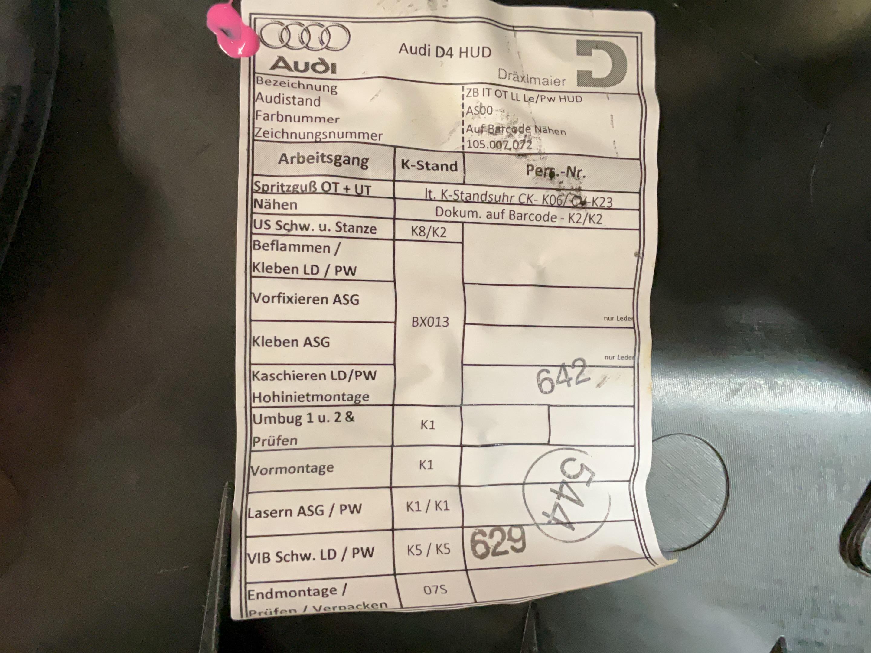Armaturenbrett AUDI A8 (4H) 4.0 TFSI quattro  320 kW  435 PS (10.2013-12.2015)