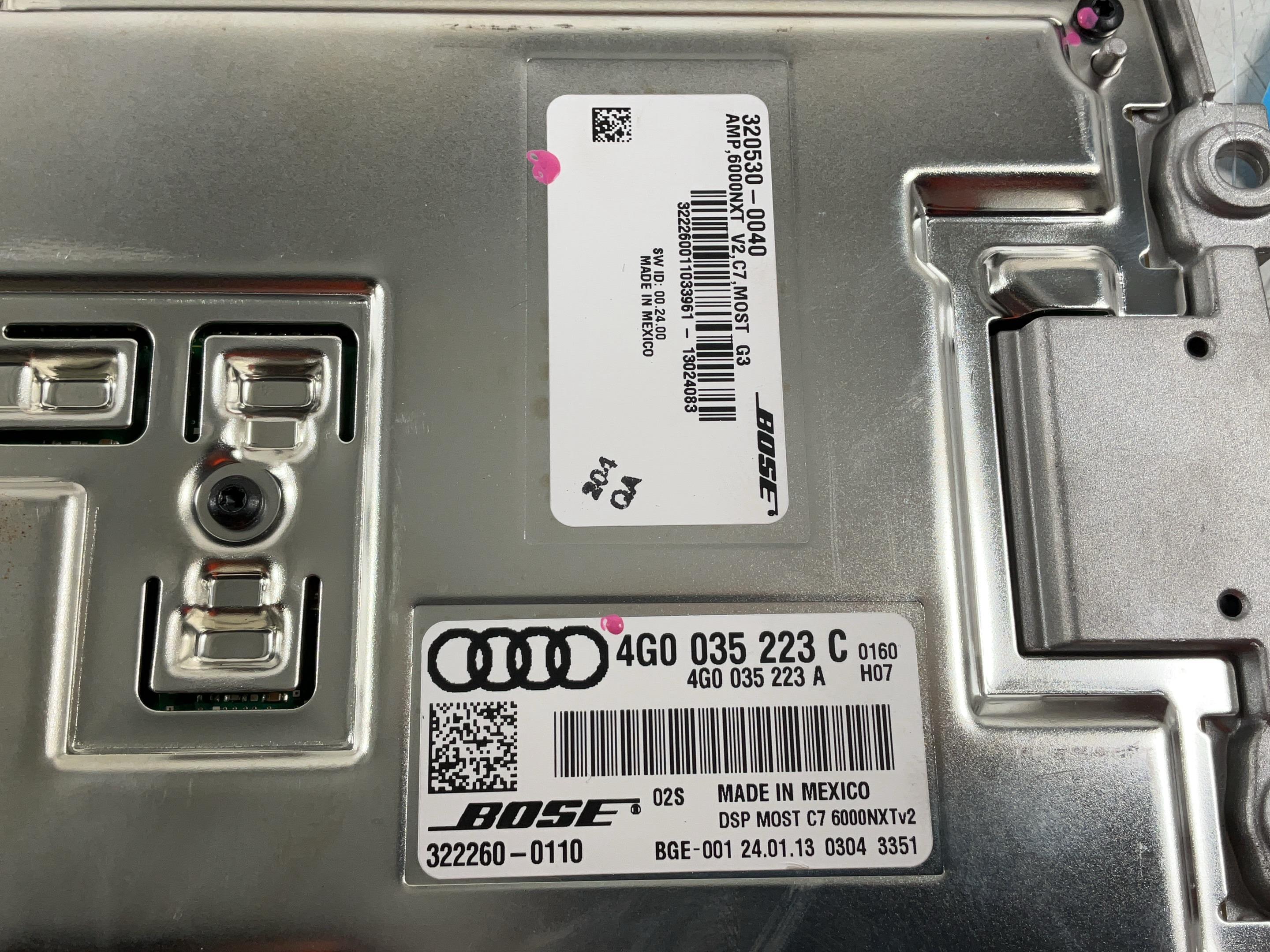 Loudspeaker system AUDI A7 Sportback (4G) 3.0 TDI quattro  180 kW  245 PS (10.2010-06.2016)