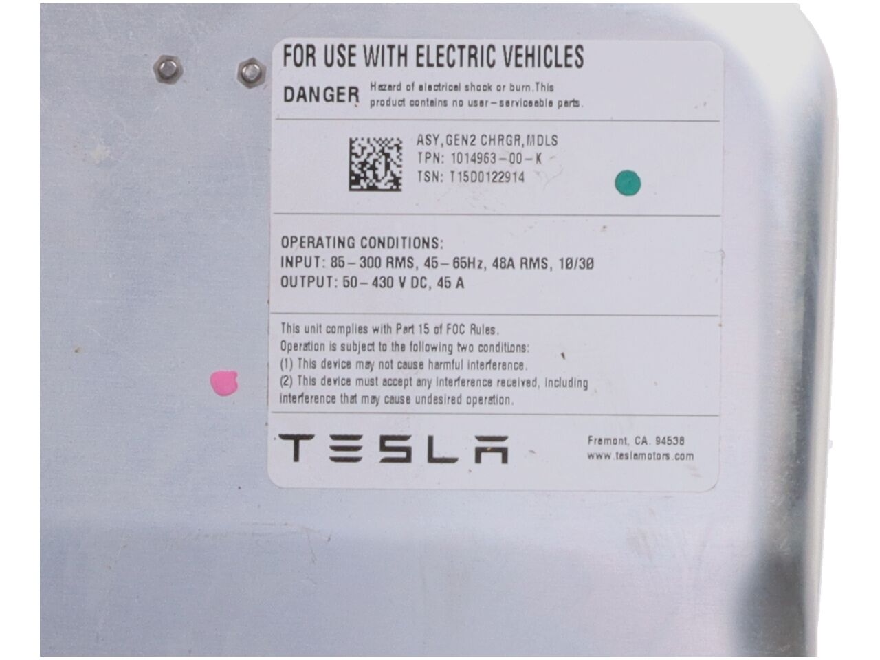Ladegerät Batterie TESLA Model S (5YJS) 85D AWD  279 kW  379 PS (10.2014-02.2016)