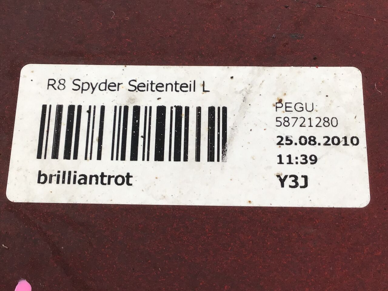 Kap Spatbord links achter AUDI R8 Spyder (42) 5.2 FSI quattro  386 kW  525 PS (02.2010-07.2015)