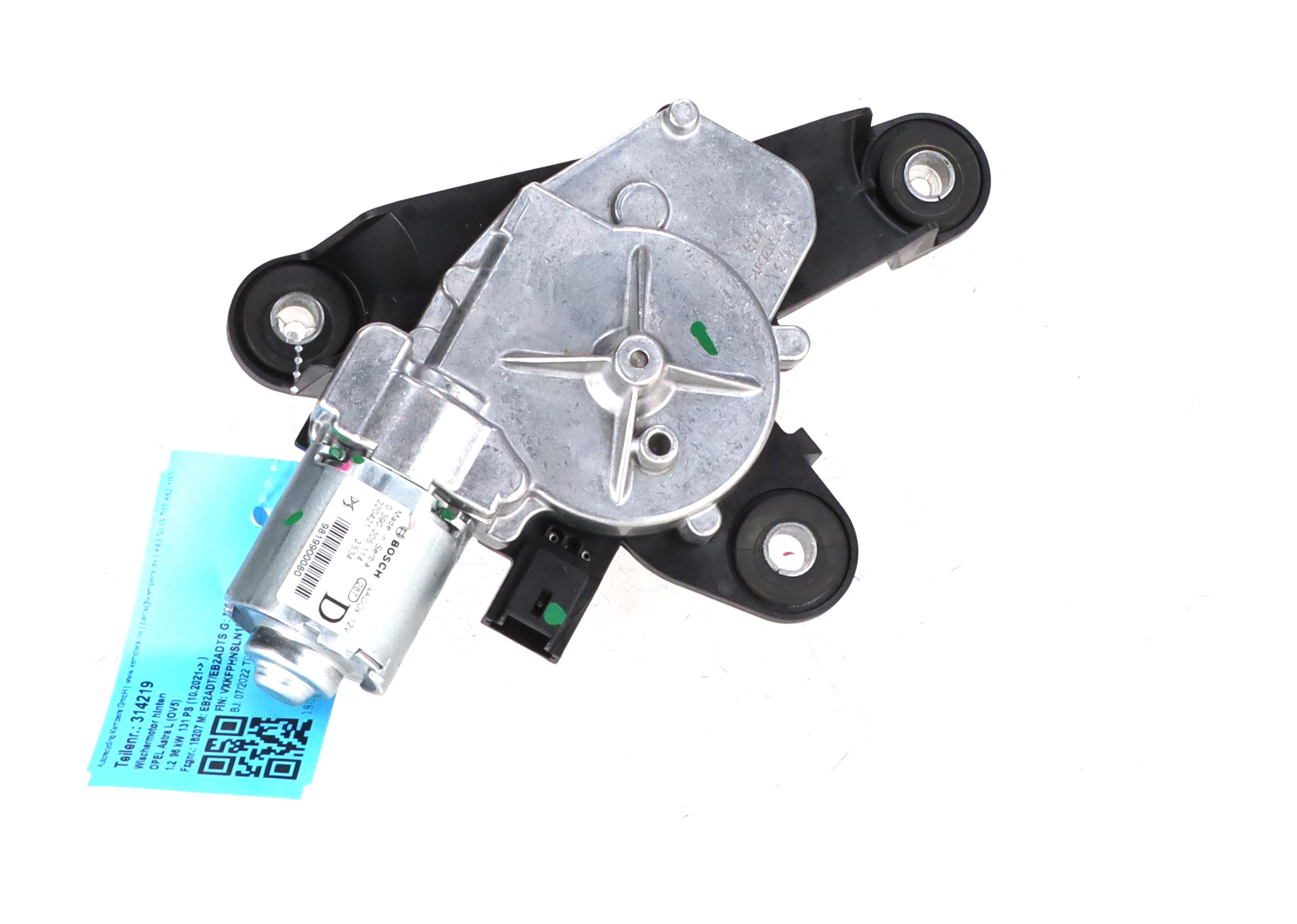 Wiper motor rear OPEL Astra L (OV5) 1.2  96 kW  131 PS (10.2021-> )