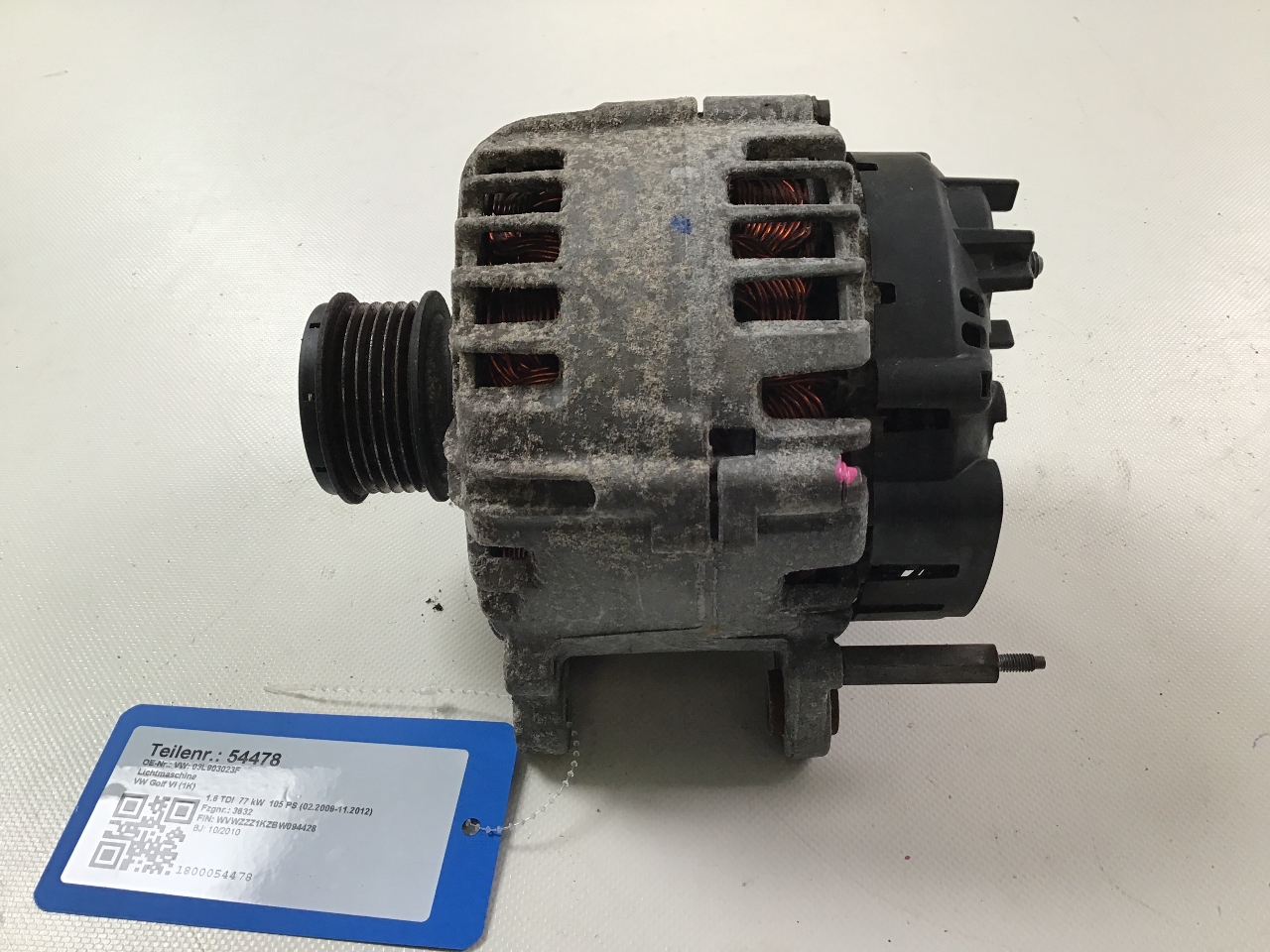 Alternator VW Golf VI (5K) 1.6 TDI  77 kW  105 PS (02.2009-11.2012)