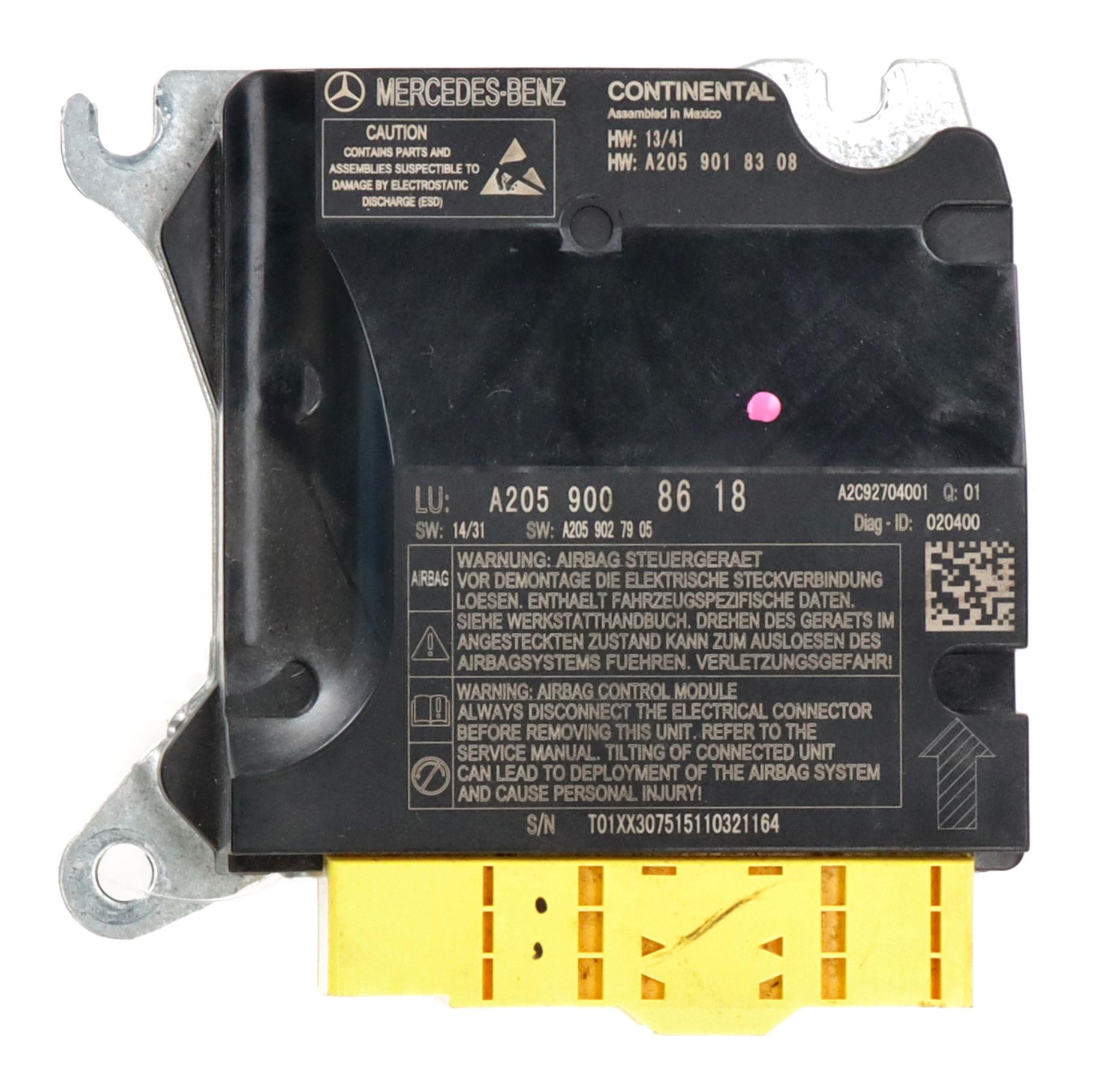 Control unit for Airbag MERCEDES-BENZ C-Klasse (W205) C 200 BLUETEC  100 kW  136 PS (05.2014-05.2018)