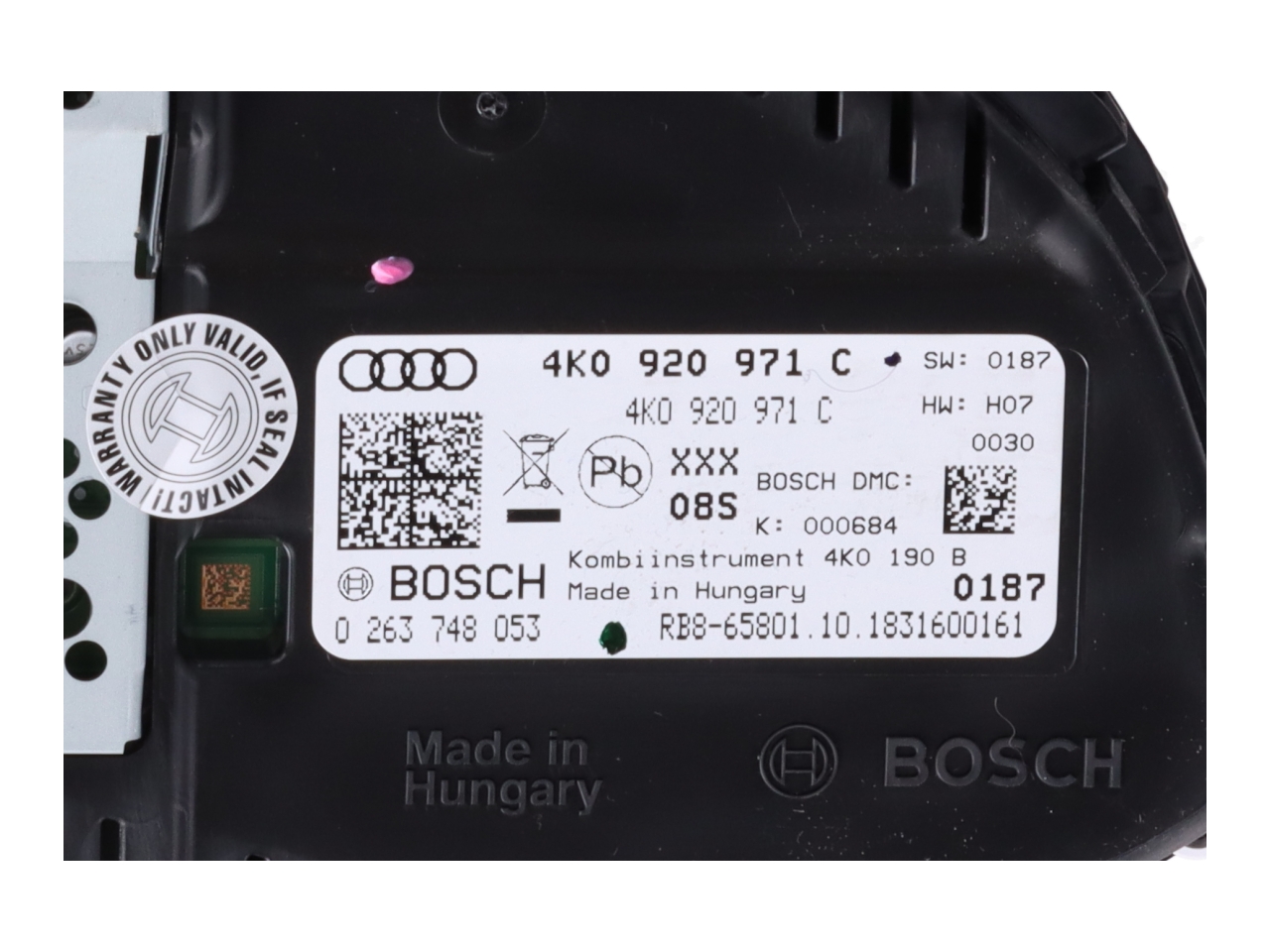 Tachymètre AUDI A6 (4A, C8) 40 TDI Mild Hybrid  150 kW  204 PS (02.2018-> )