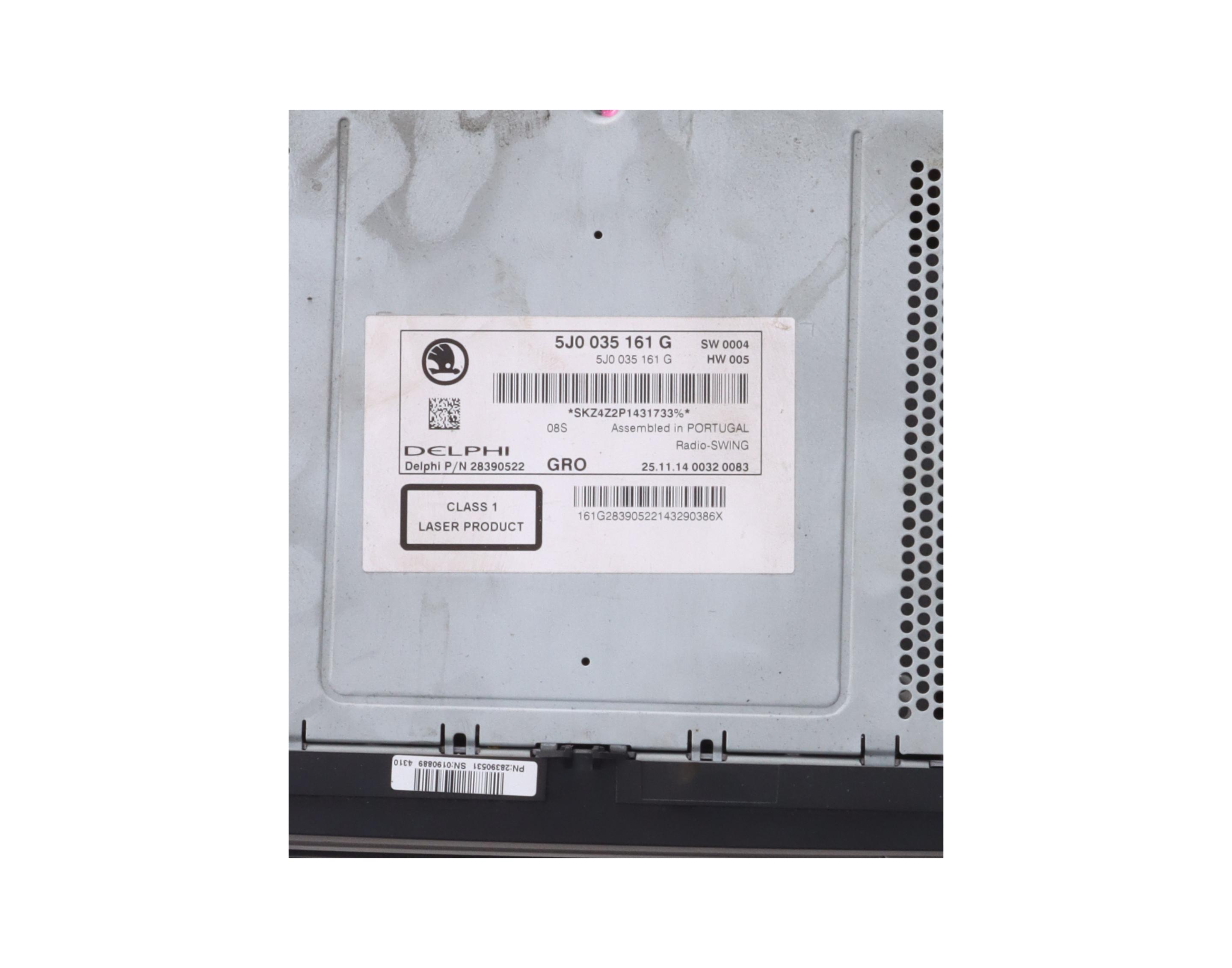 Headunit (Multimedia) SKODA Roomster Praktik (5J) 1.2 DDI  55 kW  75 PS (03.2010-05.2015)