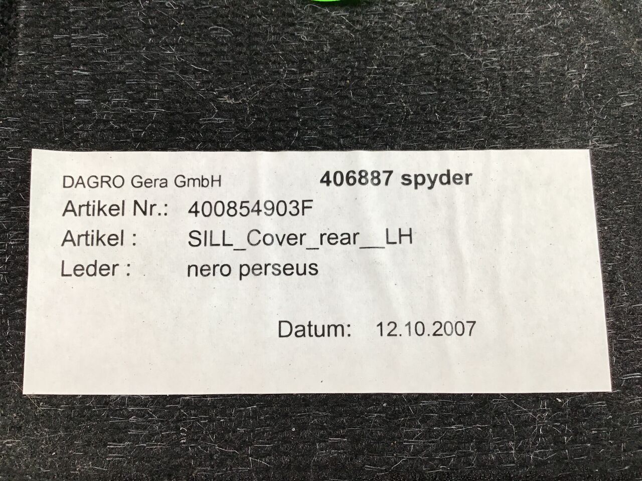Abdeckung LAMBORGHINI Gallardo Spyder (140) 5.0 4x4  382 kW  520 PS (08.2005-> )